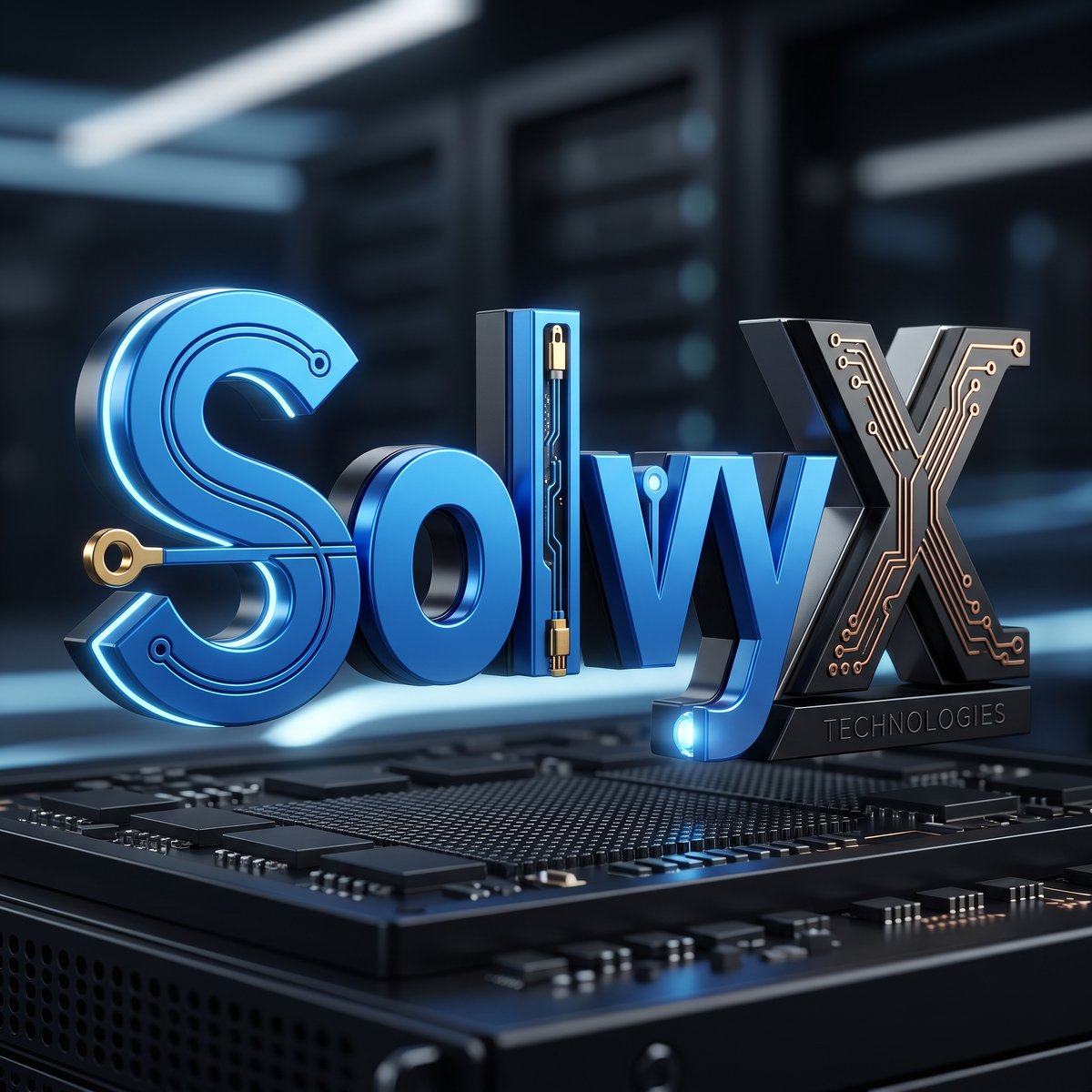 SolvyX — render 3D de la marca